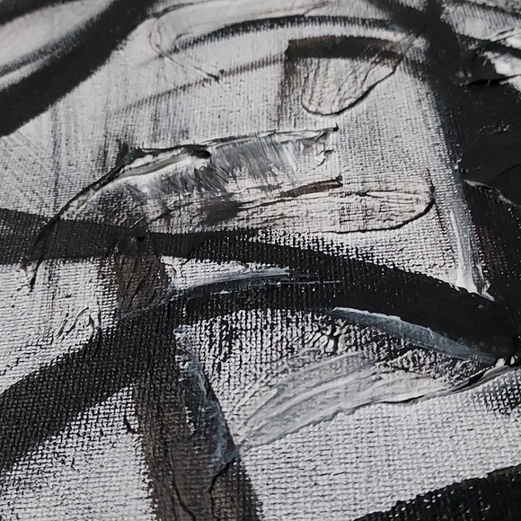 Black and White Abstract 14x14 - Picture 3 of 6